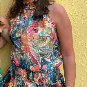 Amanda Uprichard High Neck Floral Dress